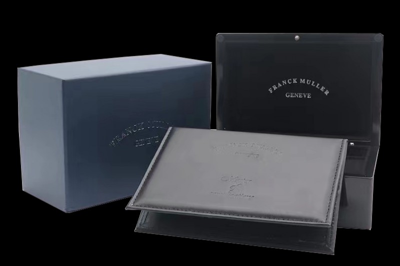 Franck Muller - Large Size Black Wooden Box Set with Full Set of Leather Clip, Pamphlet and Card