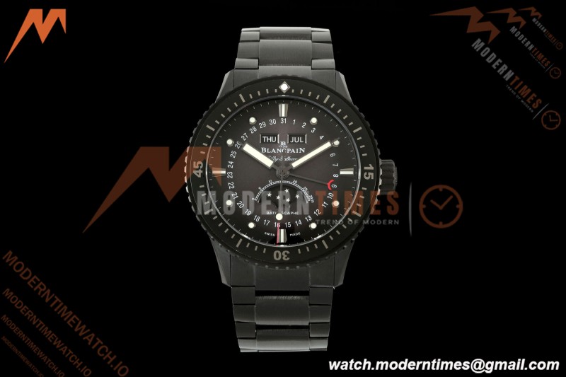 Blancpain - Fifty Fathoms 5054 Bathyscaphe Complete Calendar Moon Phases Black Ceramic Black Dial DDDF A6654