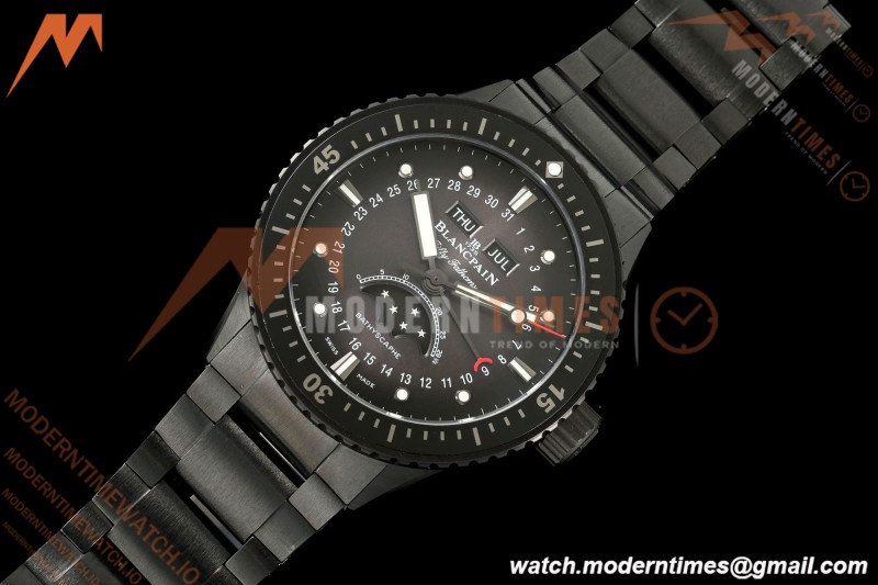 Blancpain - Fifty Fathoms 5054 Bathyscaphe Complete Calendar Moon Phases Black Ceramic Black Dial DDDF A6654