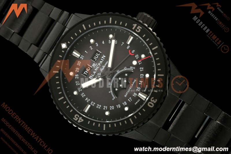 Blancpain - Fifty Fathoms 5054 Bathyscaphe Complete Calendar Moon Phases Black Ceramic Black Dial DDDF A6654