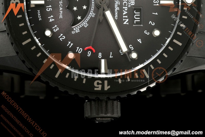Blancpain - Fifty Fathoms 5054 Bathyscaphe Complete Calendar Moon Phases Black Ceramic Black Dial DDDF A6654