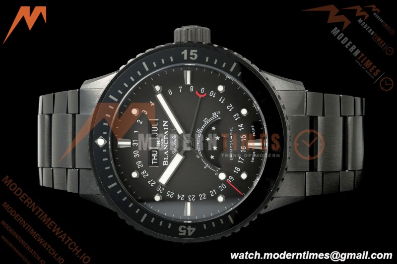 Blancpain - Fifty Fathoms 5054 Bathyscaphe Complete Calendar Moon Phases Black Ceramic Black Dial DDDF A6654