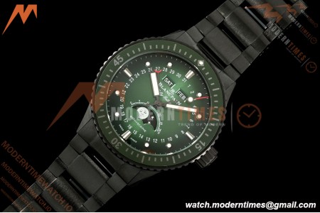 Blancpain - Fifty Fathoms 5054 Bathyscaphe Complete Calendar Moon Phases Black Ceramic Green Dial DDDF A6654