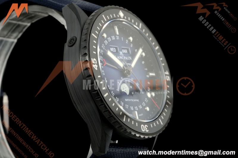 Blancpain - Fifty Fathoms 5054 Bathyscaphe Complete Calendar Moon Phases Black CER/NY Sunburst Blue DDDF A6654