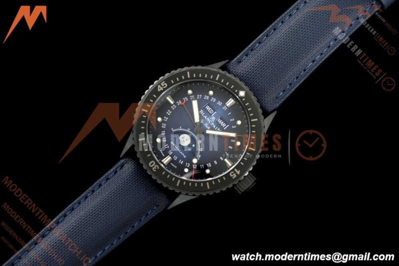 Blancpain - Fifty Fathoms 5054 Bathyscaphe Complete Calendar Moon Phases Black CER/NY Sunburst Blue DDDF A6654