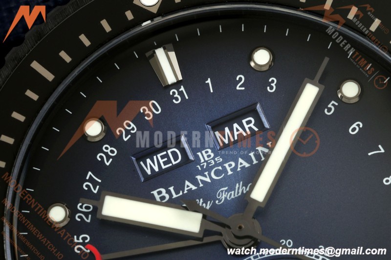 Blancpain - Fifty Fathoms 5054 Bathyscaphe Complete Calendar Moon Phases Black CER/NY Sunburst Blue DDDF A6654