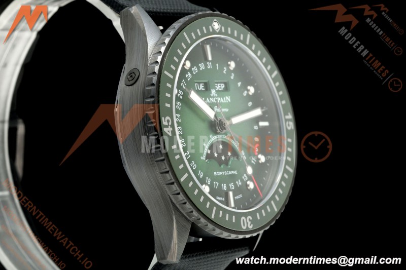 Blancpain - Fifty Fathoms 5054 Bathyscaphe Complete Calendar Moon Phases Black CER/NY Green Dial DDDF A6654  | 블랑팡 - 피프티 패덤즈 5054 바티스카프 컴플리트 캘린더 문페이즈 블랙 CER/NY 그린 다이얼 DDDF A6654