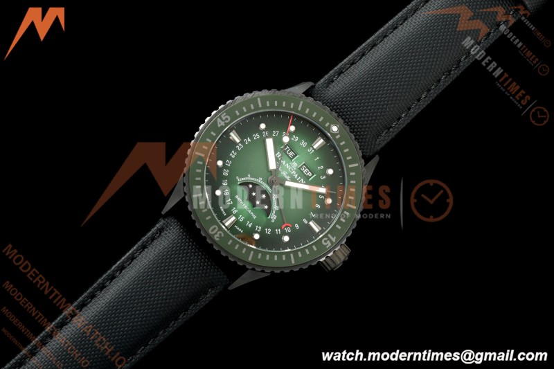 Blancpain - Fifty Fathoms 5054 Bathyscaphe Complete Calendar Moon Phases Black CER/NY Green Dial DDDF A6654  | 블랑팡 - 피프티 패덤즈 5054 바티스카프 컴플리트 캘린더 문페이즈 블랙 CER/NY 그린 다이얼 DDDF A6654