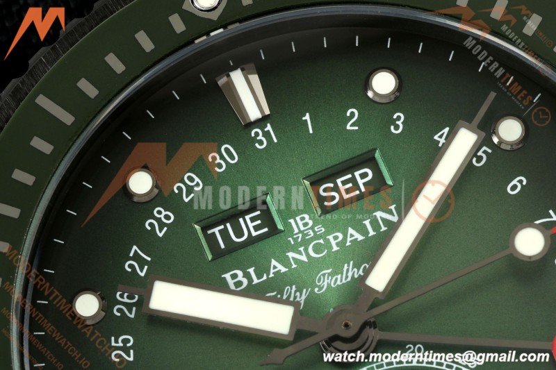 Blancpain - Fifty Fathoms 5054 Bathyscaphe Complete Calendar Moon Phases Black CER/NY Green Dial DDDF A6654  | 블랑팡 - 피프티 패덤즈 5054 바티스카프 컴플리트 캘린더 문페이즈 블랙 CER/NY 그린 다이얼 DDDF A6654