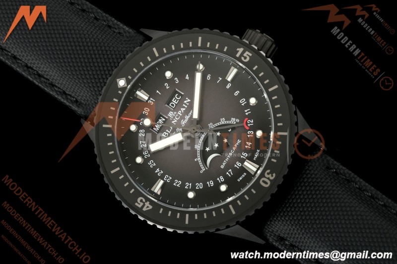 Blancpain - Fifty Fathoms 5054 Bathyscaphe Complete Calendar Moon Phases Black CER/NY Black Dial DDDF A6654
