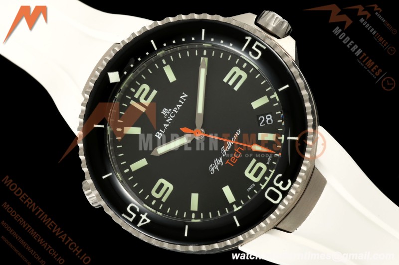 Blancpain - Fifty Fathoms Tech 5029 45mm Titanium CER/WHT/RU Black Dial DDF Cal.1315A Mod