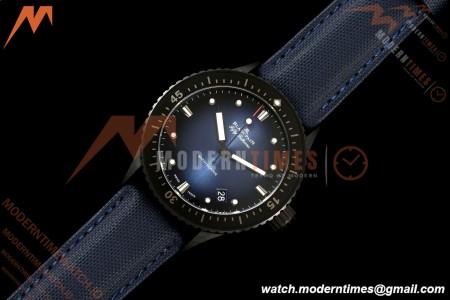 Blancpain - Fifty Fathoms 5000A 43.6mm Bathyscaphe Black Cer/NY Sunburst Blue DDDF A1315 | ブランパン - フィフティ ファゾムス 5000A 43.6mm バチスカーフ ブラック セラミック/ナイロン サンバーストブルー文字盤 DDF A1315