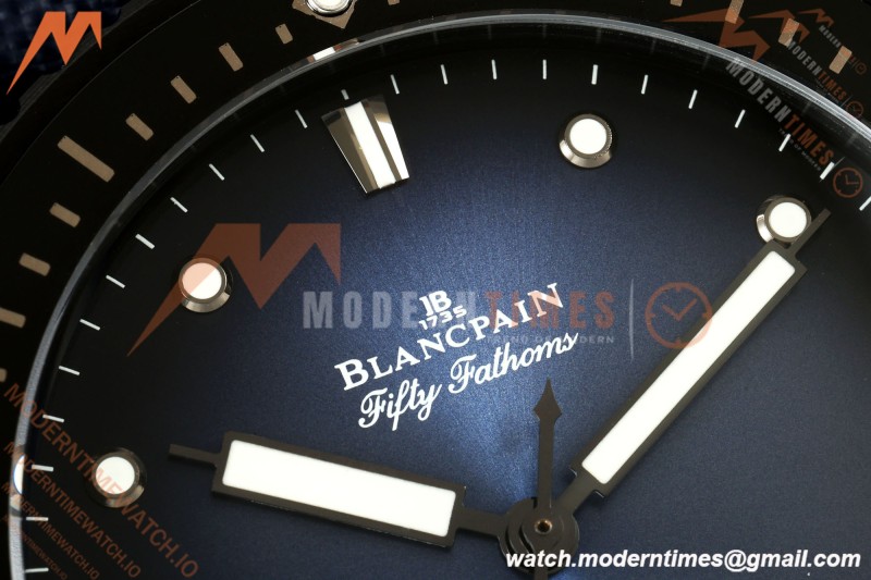 Blancpain - Fifty Fathoms 5000A 43.6mm Bathyscaphe Black Cer/NY Sunburst Blue DDDF A1315