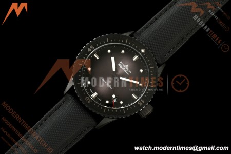 Blancpain - Fifty Fathoms 5000 43.6mm Bathyscaphe Black Cer/NY Sunburst Gray Dial DDDF A1315 | ブランパン - フィフティ ファゾムス 5000 43.6mm バチスカーフ ブラック セラミック/ナイロン サンバーストグレー文字盤 DDDF A1315