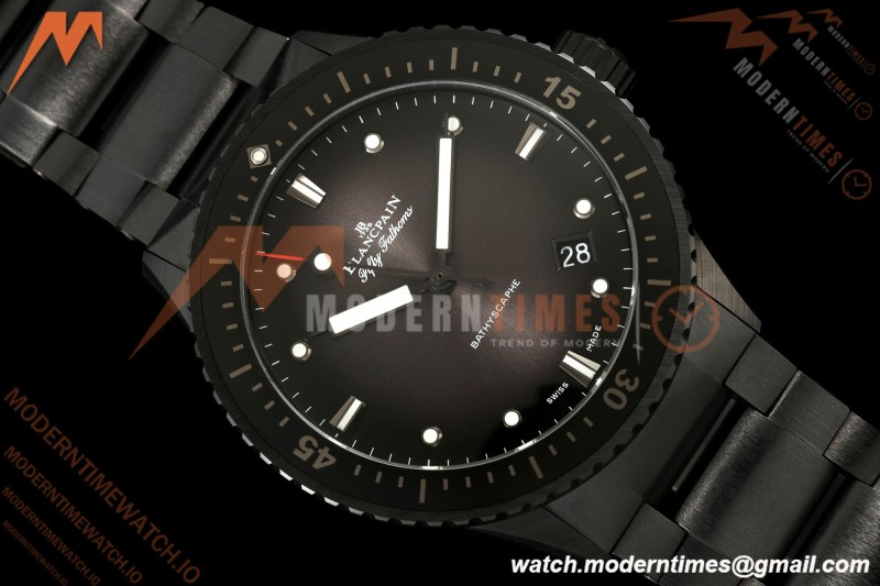 Blancpain - Fifty Fathoms 5000 43.6mm Bathyscaphe Black Cer/Cer Sunburst Gray Dial DDDF A1315