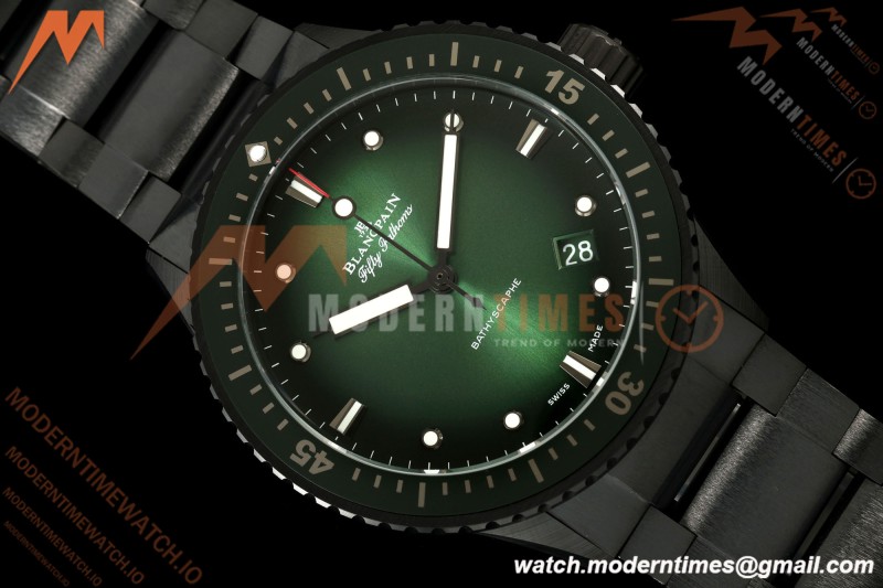 Blancpain - Fifty Fathoms 5000 43.6mm Bathyscaphe Green Cer/Cer Sunburst Green Dial DDDF A1315