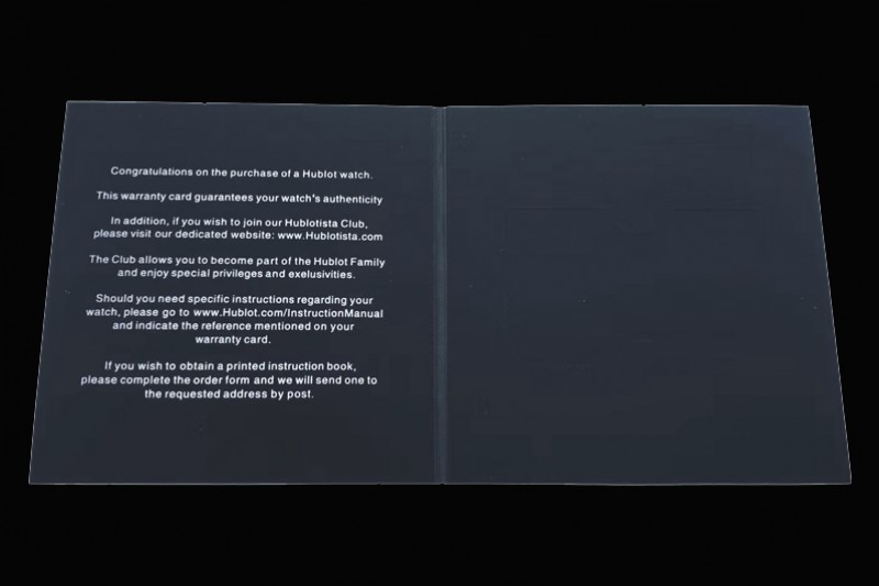 Hublot - Black Wooden Box Set with See-through Window and Full Set of Booklet and Card