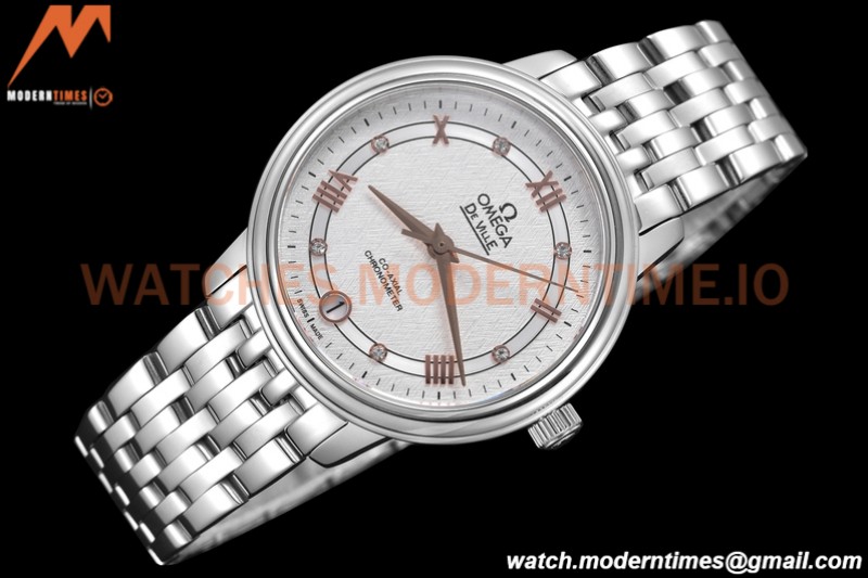 Omega - De Ville Prestige Ladies 32.7mm SS/SS White Textured GDF MY8215