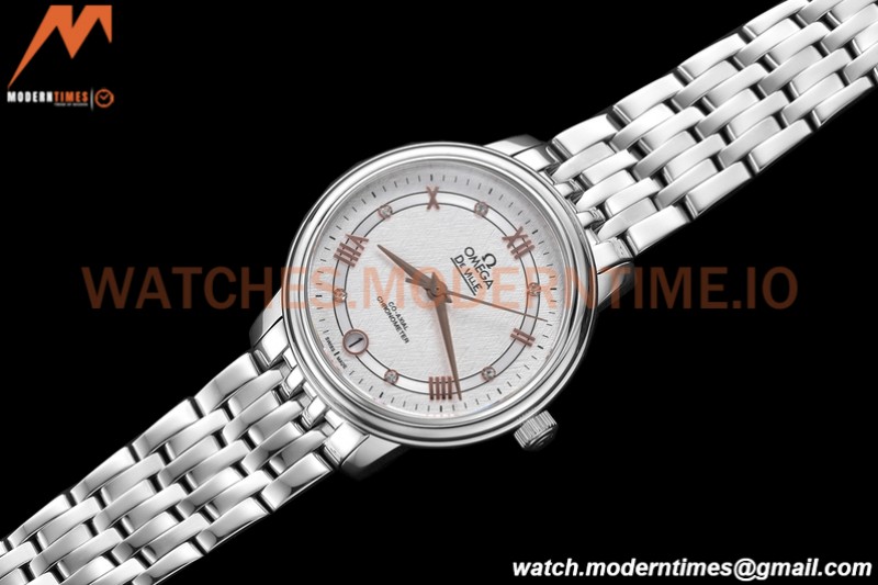 Omega - De Ville Prestige Ladies 32.7mm SS/SS White Textured GDF MY8215