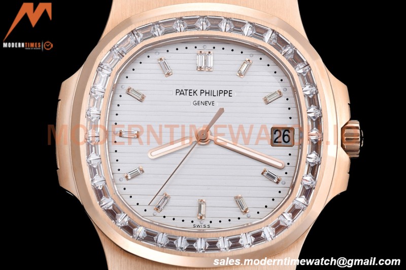 Patek Philippe - Nautilus Automatic 40mm 5711R Diamond RG/RG Wht/Dia PPF A324
