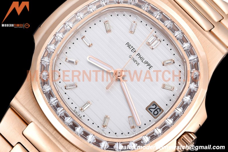 Patek Philippe - Nautilus Automatic 40mm 5711R Diamond RG/RG Wht/Dia PPF A324