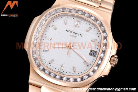 Patek Philippe - Nautilus Automatic 40mm 5711R Diamond RG/RG Wht/Dia PPF A324
