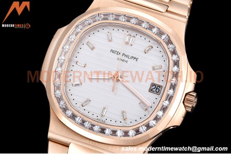 Patek Philippe - Nautilus Automatic 40mm 5711R Diamond RG/RG Wht/Dia PPF A324