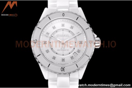 Chanel - J12 38MM Automatic White Cer/Cer Wht/Dia BVF Cal 12.1