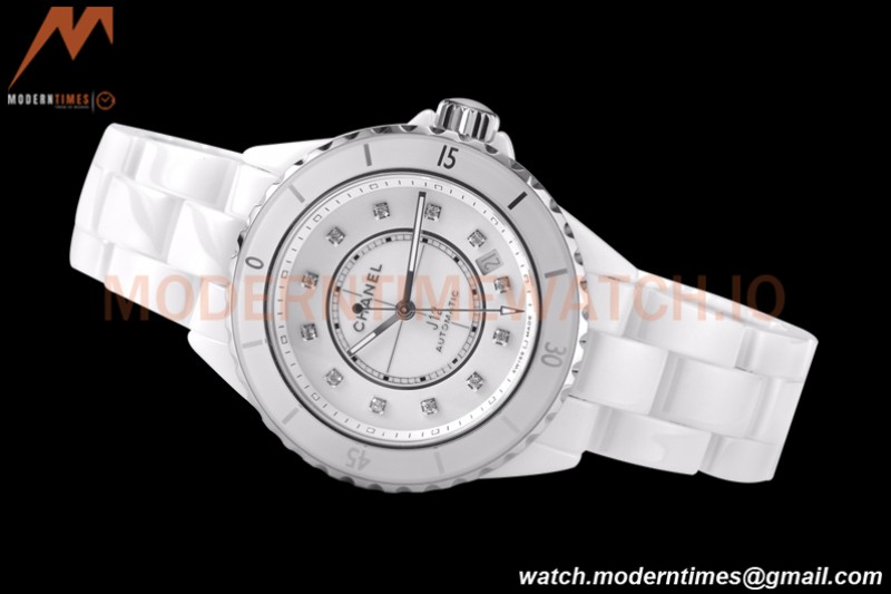 Chanel - J12 38MM Automatic White Cer/Cer Wht/Dia BVF Cal 12.1