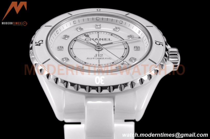 Chanel - J12 38MM Automatic White Cer/Cer Wht/Dia BVF Cal 12.1
