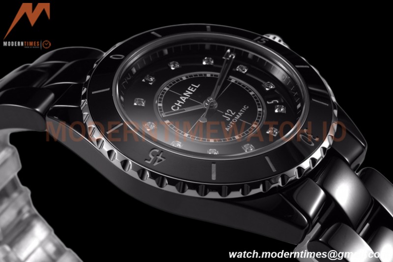 Chanel - J12 38MM Automatic Black Cer/Cer Blk/Dia BVF Cal 12.1