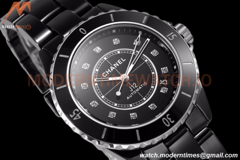 Chanel - J12 38MM Automatic Black Cer/Cer Blk/Dia BVF Cal 12.1