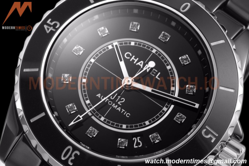 Chanel - J12 38MM Automatic Black Cer/Cer Blk/Dia BVF Cal 12.1