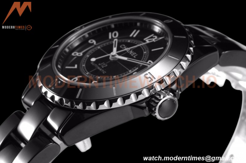 Chanel - J12 38MM Automatic Black Cer/Cer Blk/Num BVF Cal 12.1