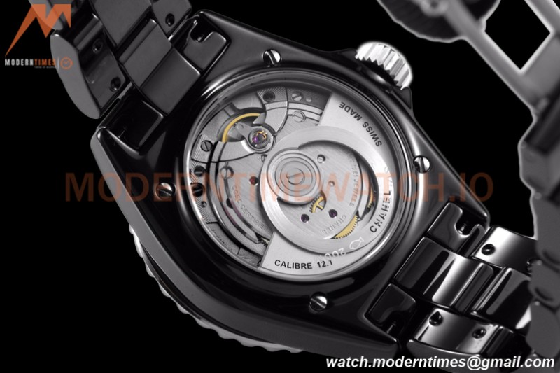Chanel - J12 38MM Automatic Black Cer/Cer Blk/Num BVF Cal 12.1