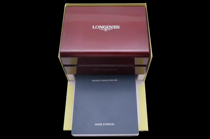 Longines - Red Wooden Watch Box Set with Full Set of Booklets and Card