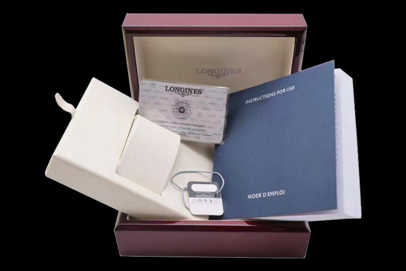 Longines - Red Wooden Watch Box Set with Full Set of Booklets and Card