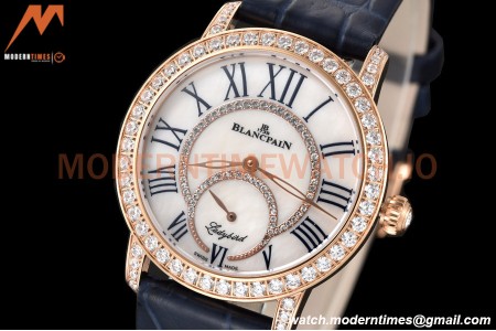 Blancpain - Ladybird Colors 35mm Navy RG/LE DIA/RMN White MOP BLSF A23J