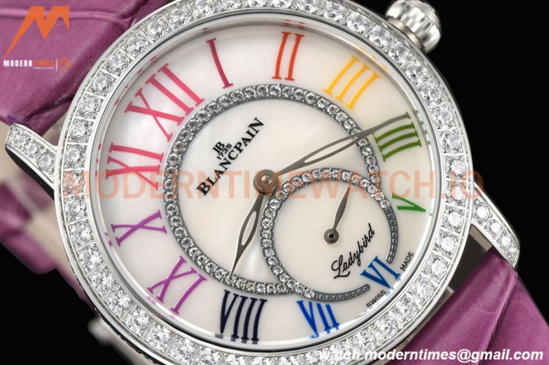 Blancpain - Ladybird Colors 35mm Purple SS/LE DIA/R-RMN White MOP BLSF A23J
