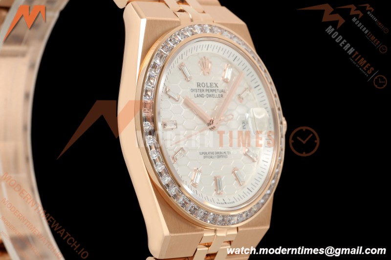 Rolex - Land-Dweller 127385TBR 40mm Jub Flt RG/RG Diamond Wht/Dia 2F A7135 | 롤렉스 - 랜드-드웰러 127385TBR 40mm 주브 플랫 RG/RG 다이아몬드 화이트/다이아 2F A7135