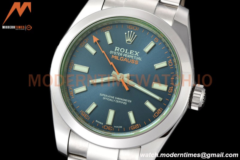 Rolex - Milgauss 40mm 116400GV 904L SS/SS Blue VSF VS3131