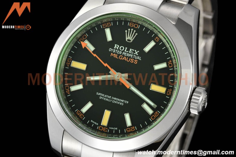 Rolex - Milgauss 40mm 116400GV 904L SS/SS Black VSF VS3131