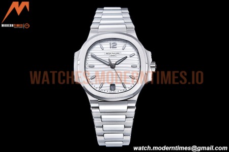 Patek Philippe - Nautilus Ladies 7118 35mm SS/SS Wht/Stk PPF A324