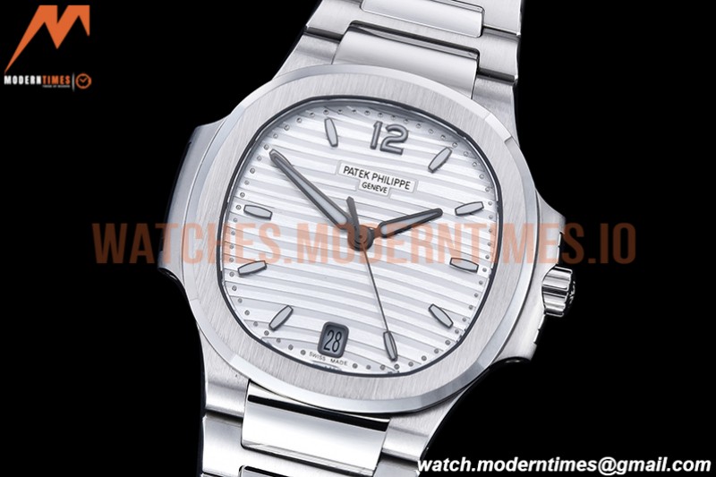 Patek Philippe - Nautilus Ladies 7118 35mm SS/SS Wht/Stk PPF A324