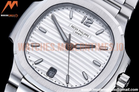Patek Philippe - Nautilus Ladies 7118 35mm SS/SS Wht/Stk PPF A324