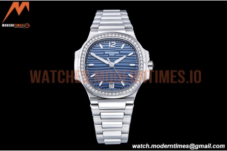 Patek Philippe - Nautilus Ladies 7118 35mm Dia SS/SS Blue/Stk PPF A324