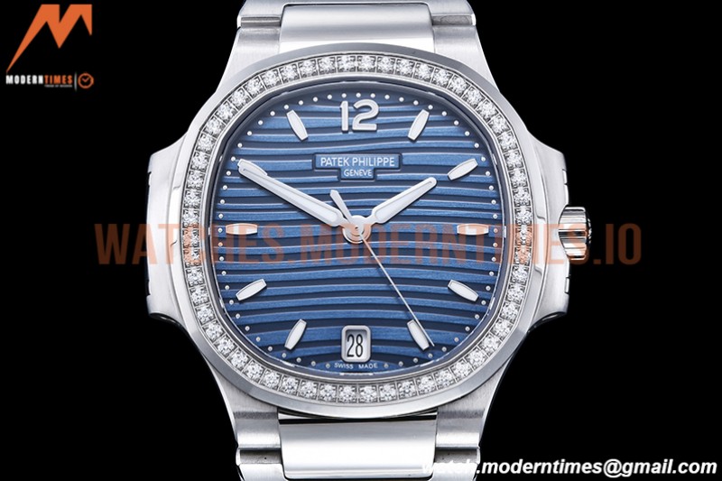 Patek Philippe - Nautilus Ladies 7118 35mm Dia SS/SS Blue/Stk PPF A324