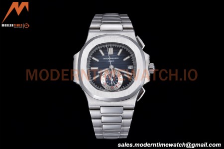 Patek Philippe - Nautilus Chronograph 5980 SS/SS Blue PPF A7750 Mod