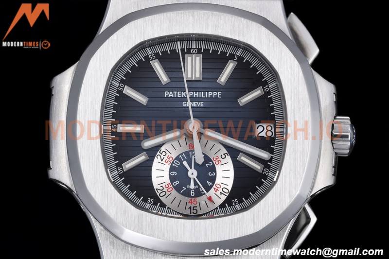 Patek Philippe - Nautilus Chronograph 5980 SS/SS Blue PPF A7750 Mod