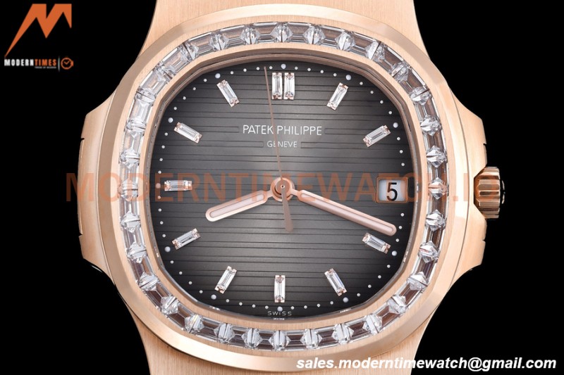 Patek Philippe - Nautilus Automatic 40mm 5723/1R Diamond RG/RG Grey Diam PPF A324
